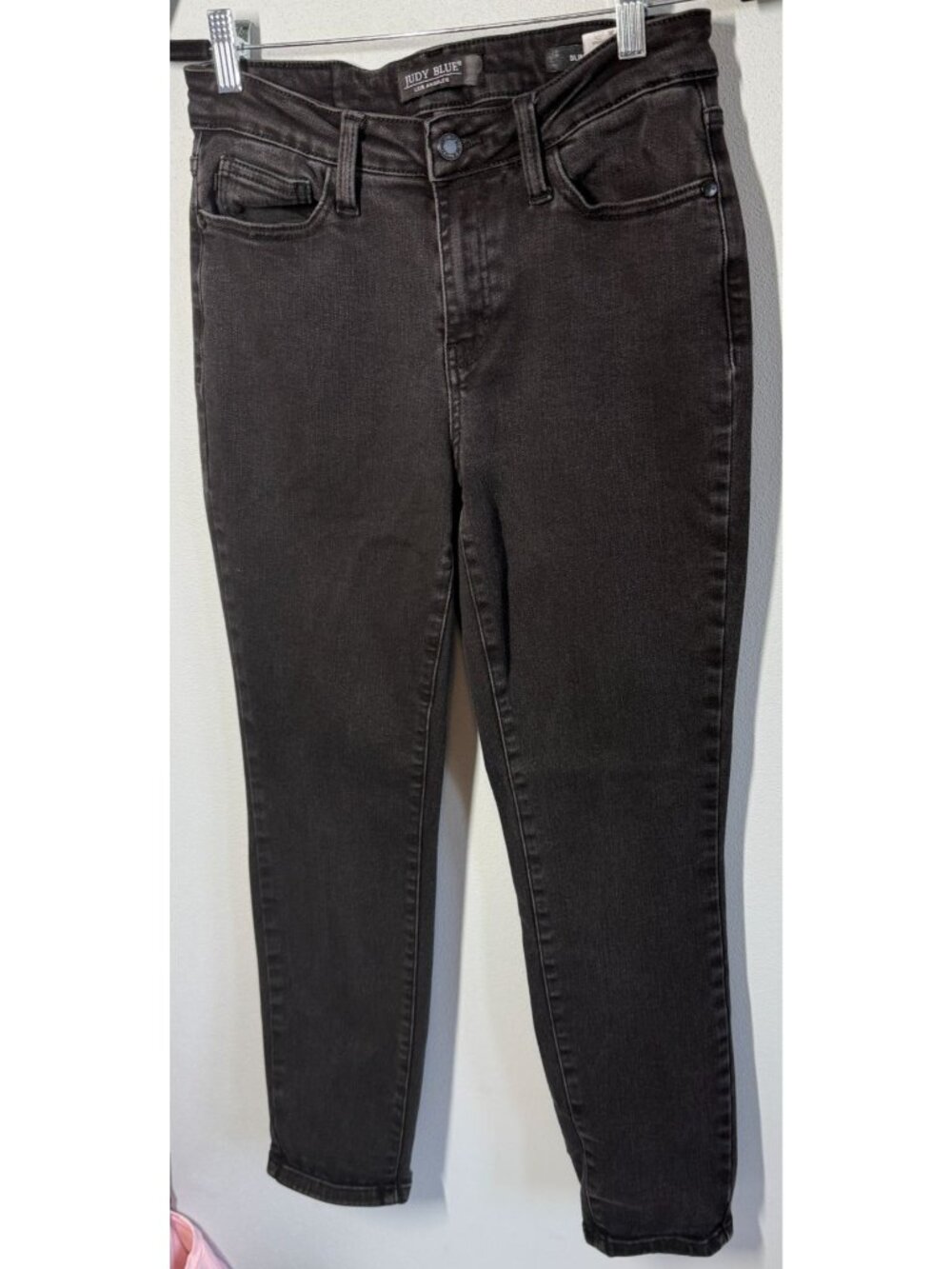 Judy Blue Womens 7/28 Black Wash Slim Fit Skinny Jeans Stretch Denim